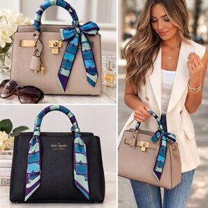 PURPLE HORSE HEAD SKINNY SCARF BANDEAU BAG HANDLE WRAP TIE HAIR NECK TIE
